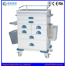 ISO/CE Quality Hospital Furniture Emergency Treatment ABS Cart Trolley